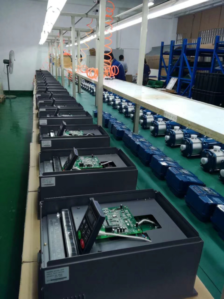 Finished Pump Inverters on the Production Line