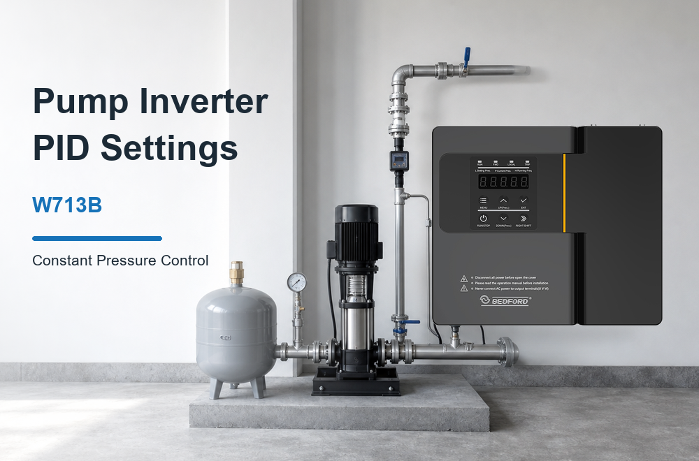 Pump inverter PID settings for constant pressure water supply with BEDFORD W713B and B603PRO