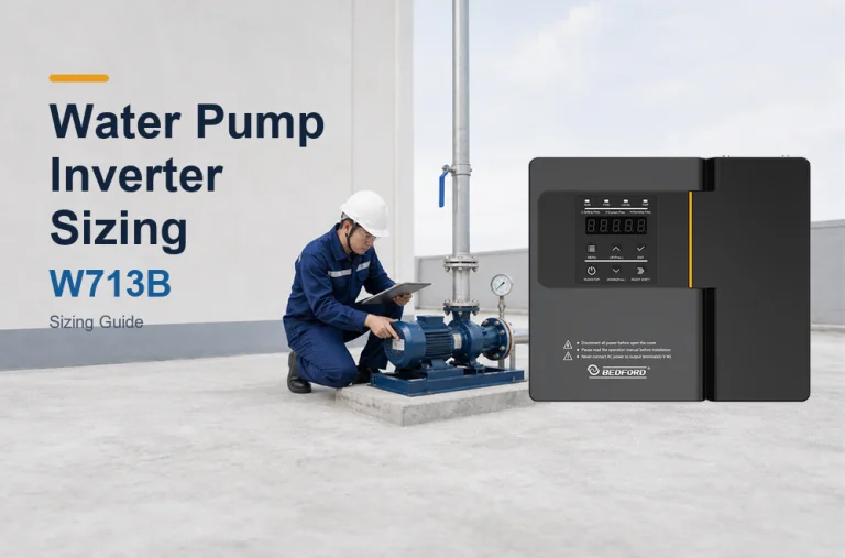 Water pump inverter sizing for booster pump systems using BEDFORD W713B and W713
