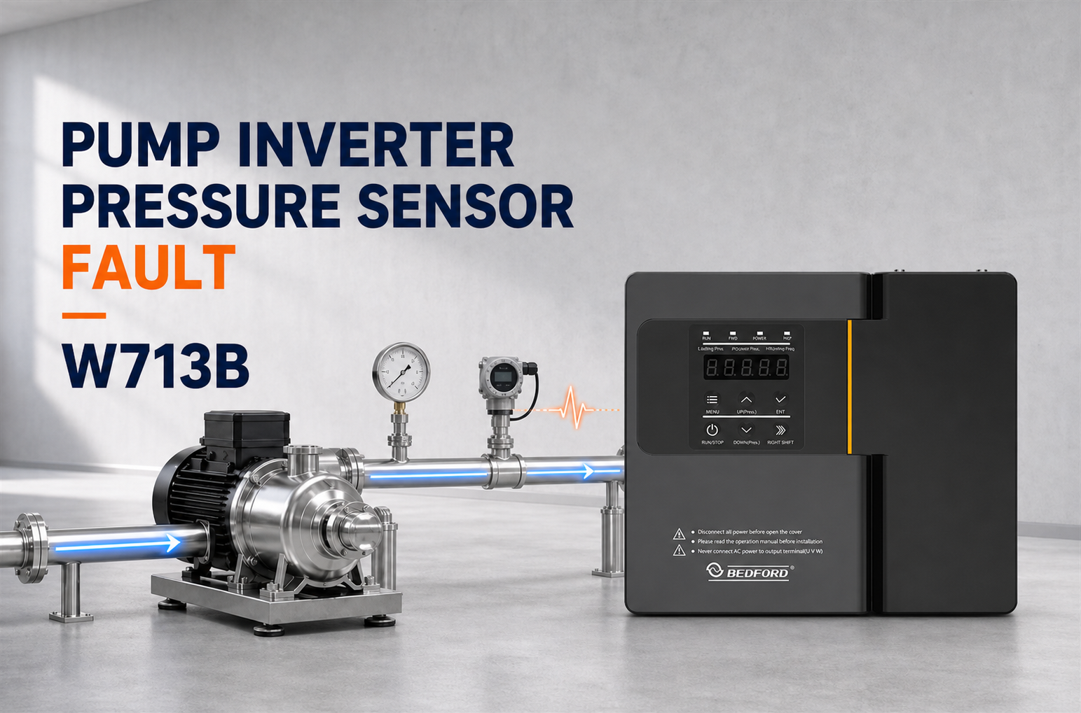 pump inverter pressure sensor fault diagnosis with BEDFORD W713B