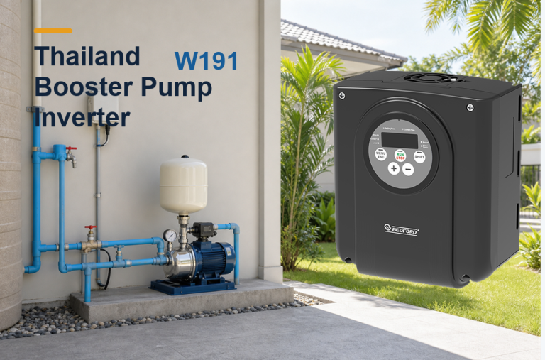 Thailand booster pump inverter application using BEDFORD W191 for residential water pressure boosting