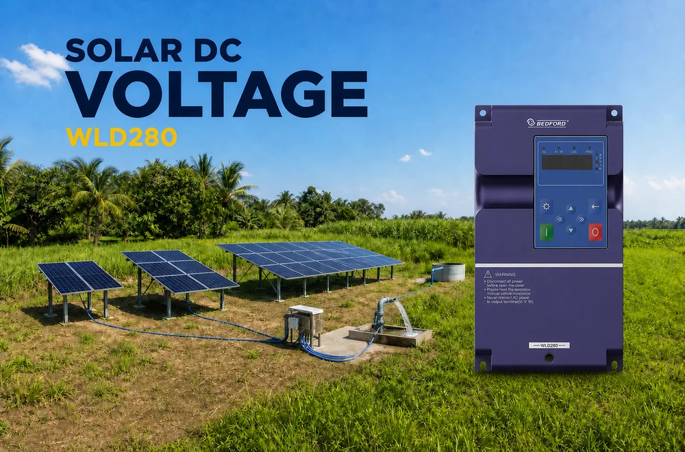 Solar pump inverter DC voltage design with WLD280 and PV strings