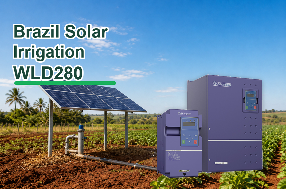 Brazil solar irrigation with WLD280 solar pump inverter for farm water pumping