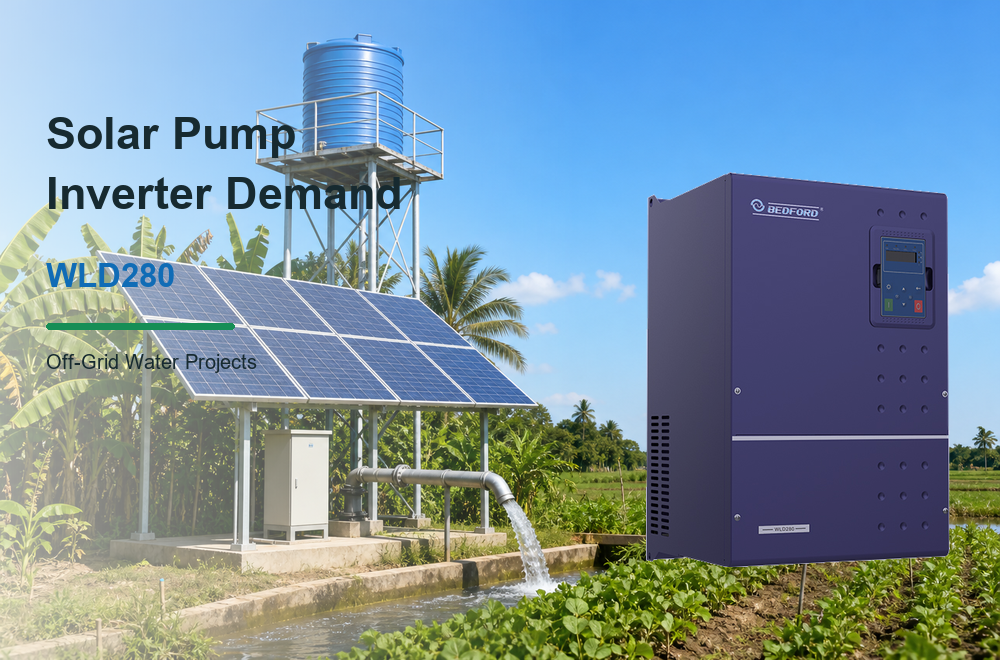 Solar pump inverter demand for off-grid water projects using BEDFORD WLD280