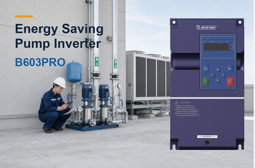 energy saving pump inverter trend using BEDFORD B603PRO and W713B for HVAC and water supply pumps