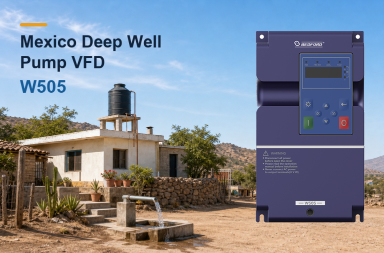 Mexico deep well pump VFD distributor package using BEDFORD W505 for rural water supply
