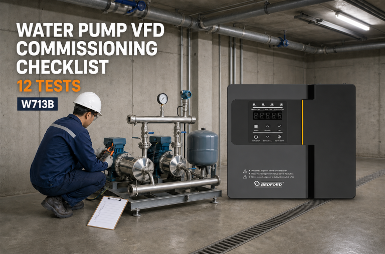 water pump VFD commissioning checklist for BEDFORD W713B project handover