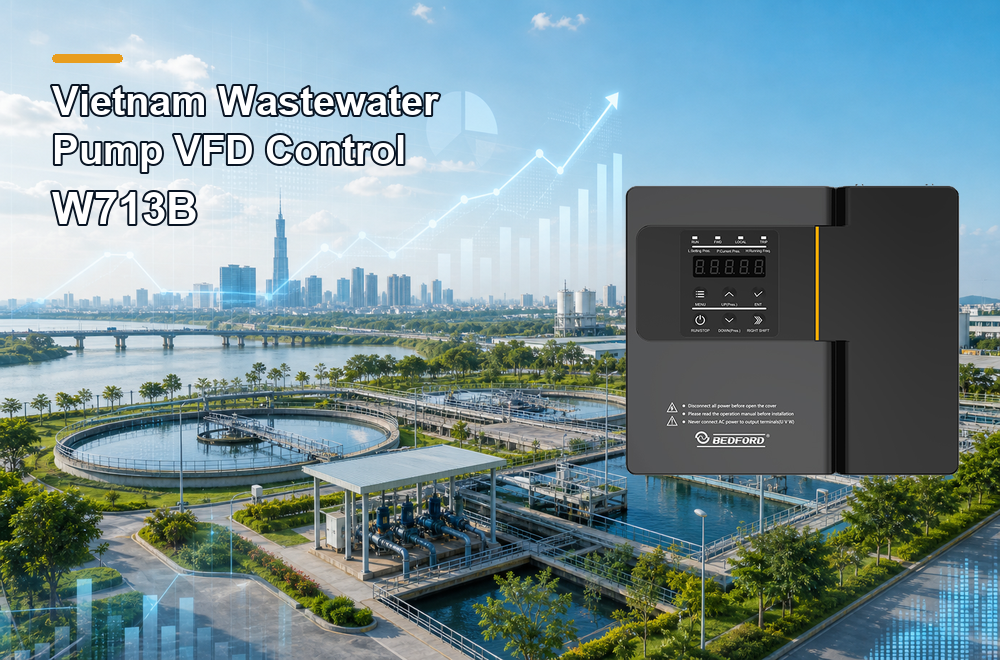 Vietnam wastewater pump VFD control market analysis using BEDFORD W713B for treatment projects