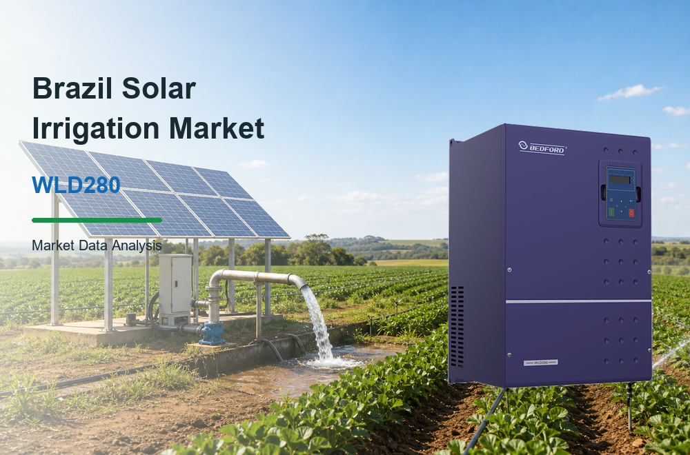 Brazil solar irrigation market data with WLD280 solar pump inverter for farm water pumping