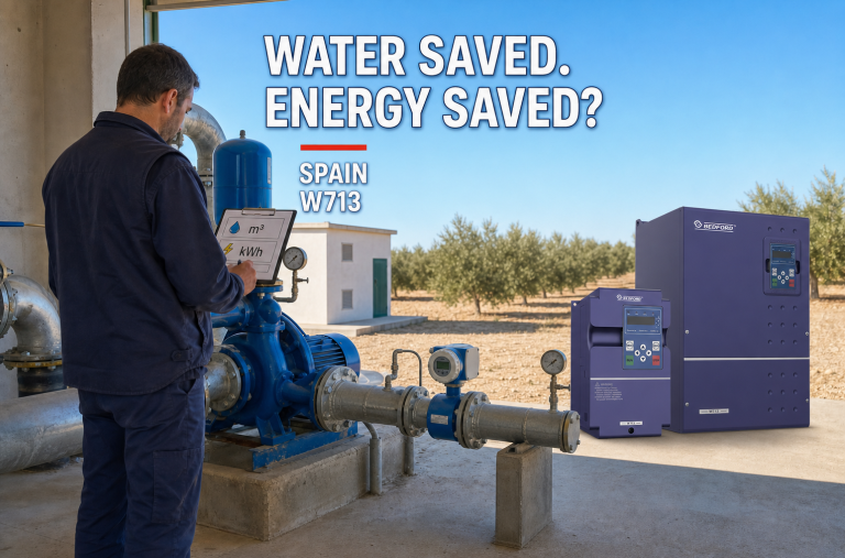 Spain irrigation pump VFD energy audit with W713 and field measurements
