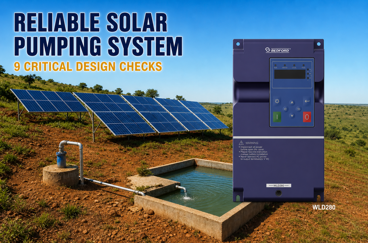 Reliable solar pumping system design with WLD280 solar pump inverter