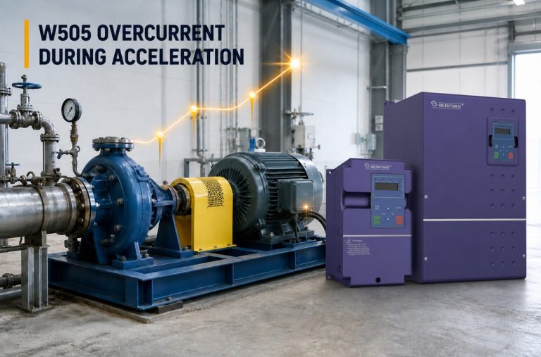 pump inverter overcurrent during acceleration diagnostic with BEDFORD W505