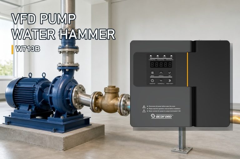 VFD pump water hammer when stopping analysis with BEDFORD W713B