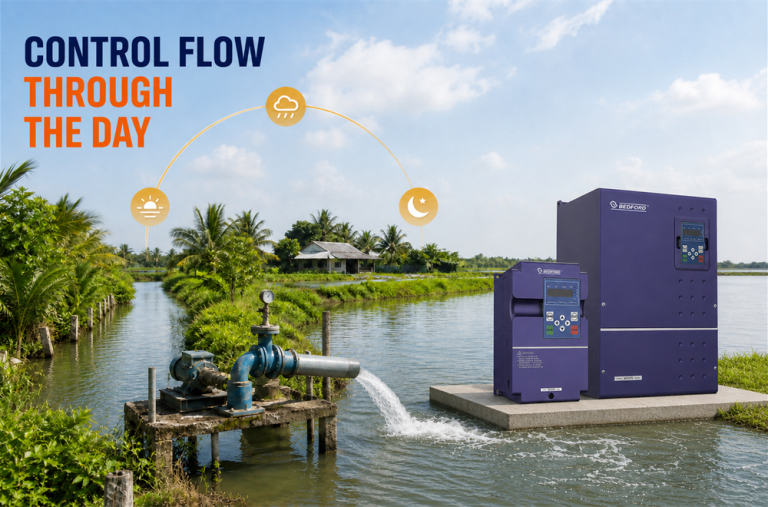 Vietnam pangasius pond pump VFD control with W505