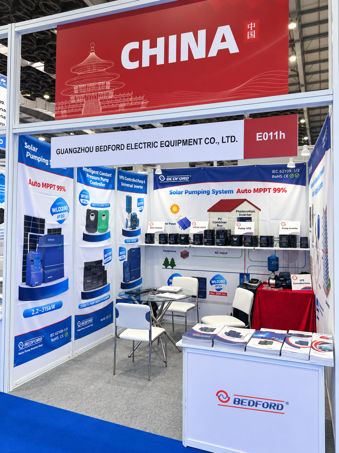 BEDFORD pump inverter exhibition booth at IFAT India 2026