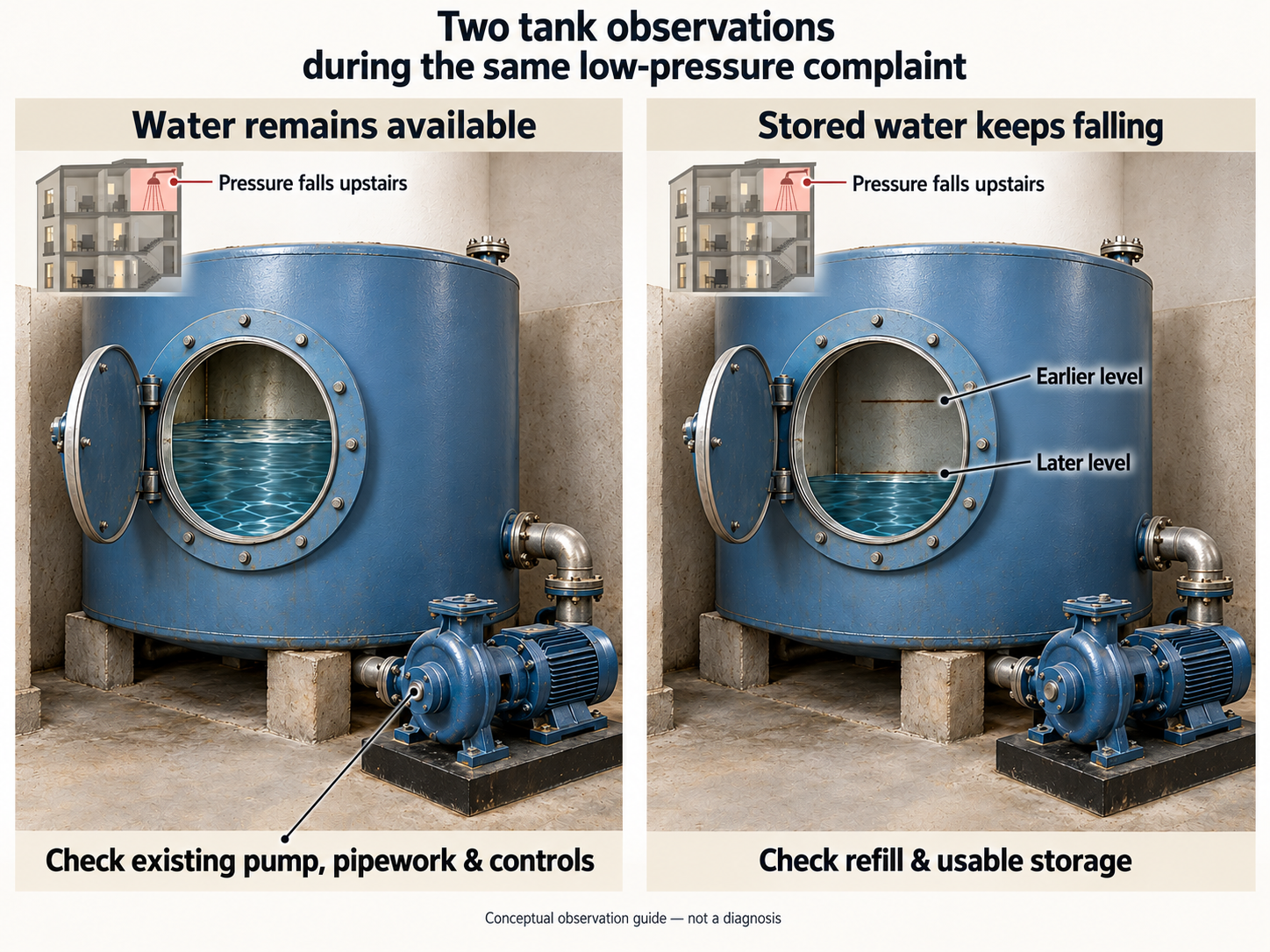 watching the tank and check the pressure