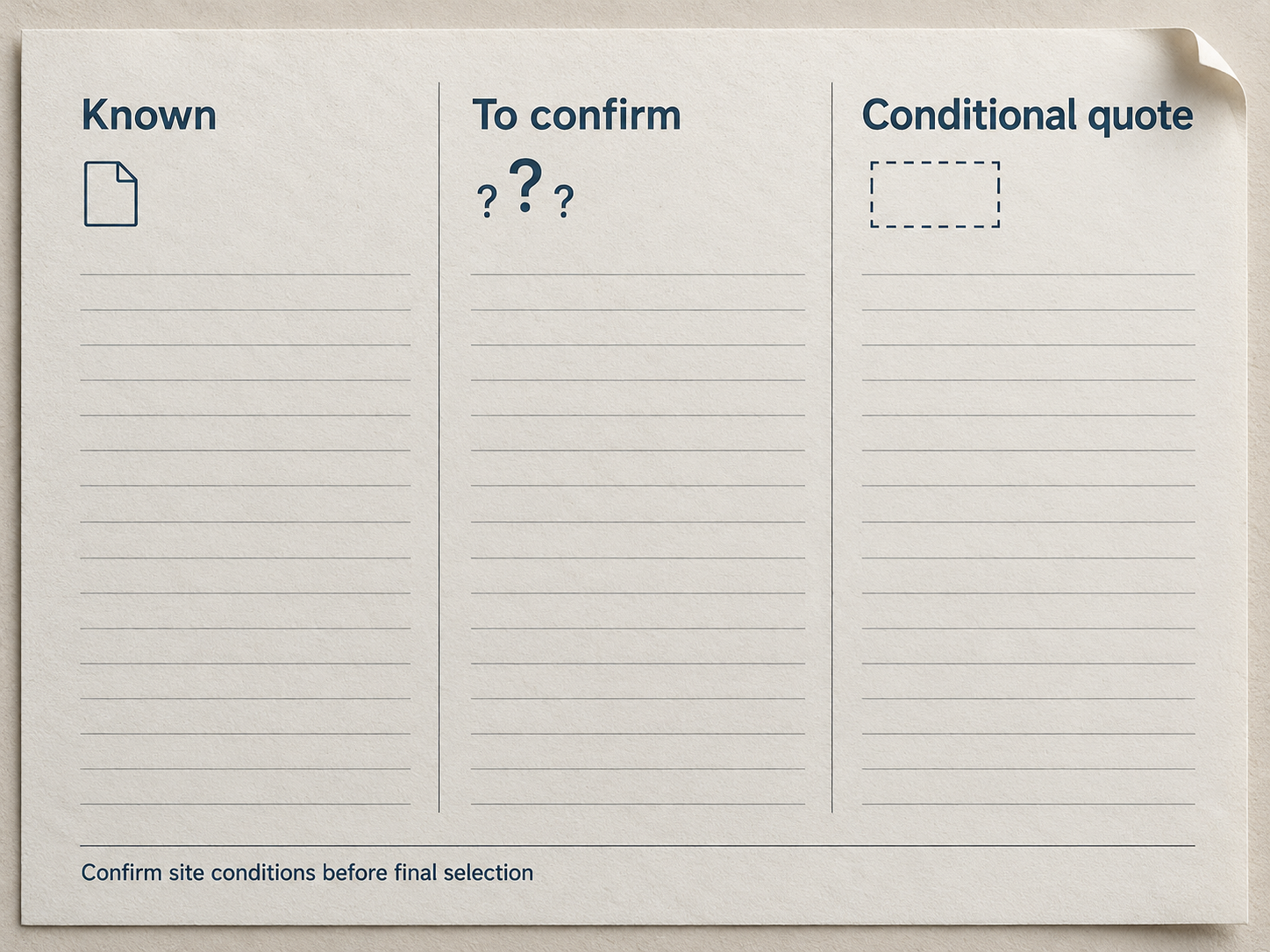 known to confirm conditional quote